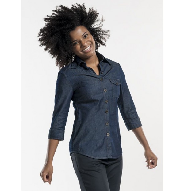 Naiste pluus Blue Denim stretš, 3/4 varrukaga - Pilt 3