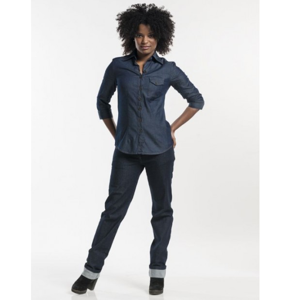 Naiste pluus Blue Denim stretš, 3/4 varrukaga - Pilt 5